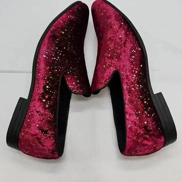 NWT Stacy Adams Men\'s Stellar Plain Toe Glitter Slip-On Shoes Burgundy Size 9.5 main image 9